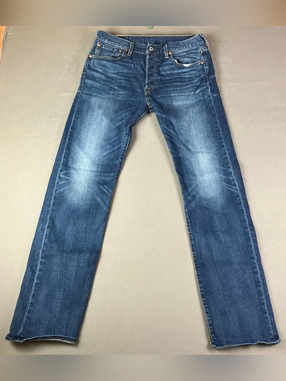 (Lot of 2) Levi's 501 Straight Leg Jeans Men’s Size 32x43 Blue Denim Light Dark.